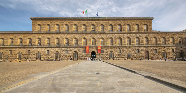 Exterior of the Pitti Palace in Florence, Italy (Museums of Florence)