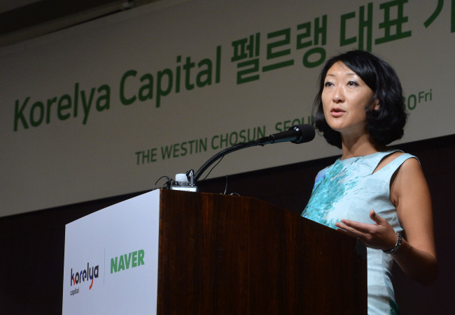 Fleur Pellerin, former French minister and founder of venture capital firm Korelya Captal, speaks at a press conference held in Seoul on Sept. 30. Yoon Byung-chan/The Investor