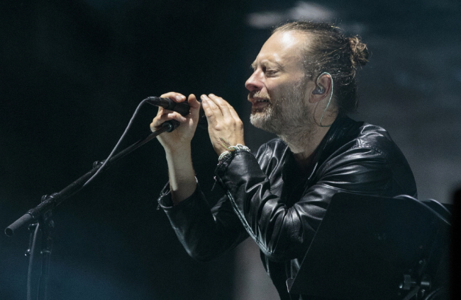 Lead Singer Thom Yorke of Radiohead performs during the Austin City Limits Music Festival at Zilker Park on Oct. 7 in Austin, Texas. (AFP-Yonhap)