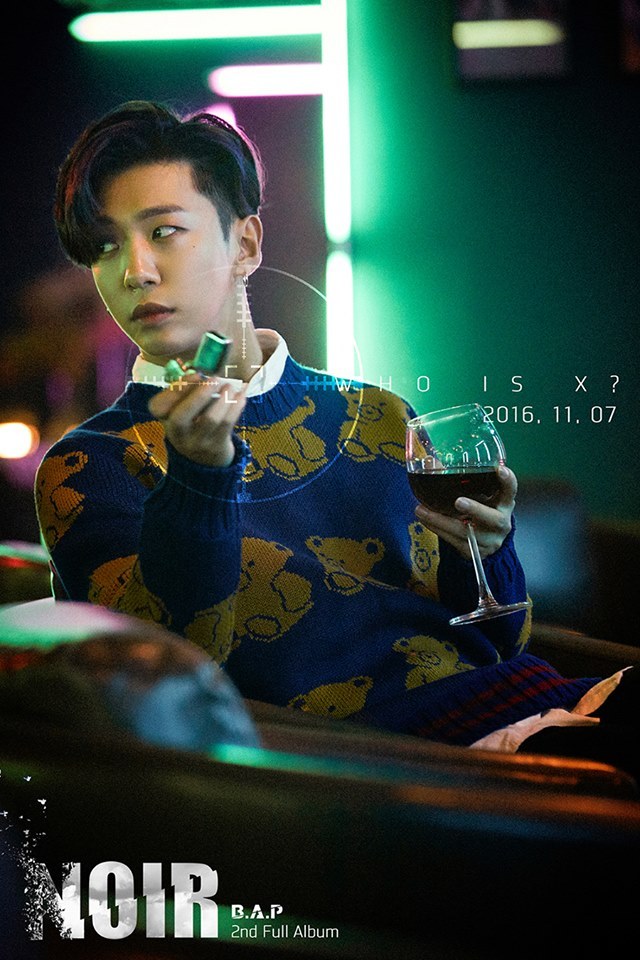 A promotional image for B.A.P’s upcoming album “Noir” featuring the group’s member Bang Yong-guk (Official Facebook)
