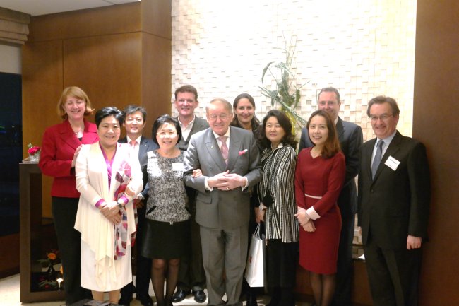 Members pose for a photo after the 5.4 Club meeting Thursday evening at the InterContinental Seoul Coex. (CICI)