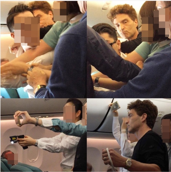 Photos from the incident on KE480 posted to Richard Marx’s Facebook page (Richard Marx Official Facebook)