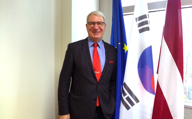 Latvian Ambassador to Korea Peteris Vaivars (Joel Lee / The Korea Herald)