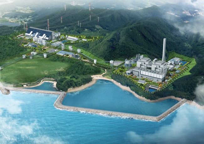 A drawing of the planned Goseong Hai Thermal Power Plant (SK E&C)