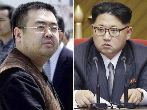 Kim Jong-nam (left) and Kim Jong-un (Yonhap)