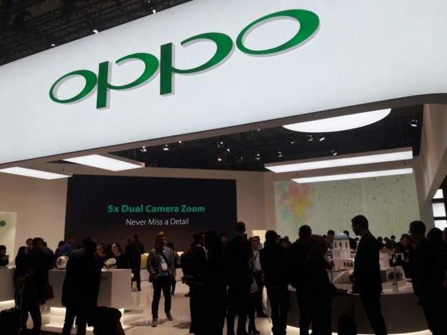 The Oppo booth at the Mobile World Congress in Barcelona, Spain Shin Ji-hye/The Korea Herald