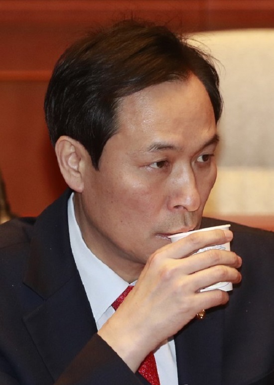 Rep. Woo Sang-ho, the floor leader of the Democratic Party (Yonhap)