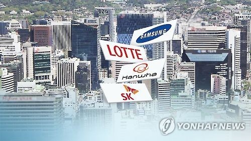 Major conglomerates in Korea (Yonhap)