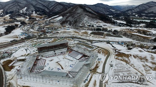 This file photo taken on Feb. 5, 2017, shows the venue for the opening and closing ceremonies for the 2018 PyeongChang Winter Olympic Games in PyeongChang, Gangwon Province. (Yonhap)