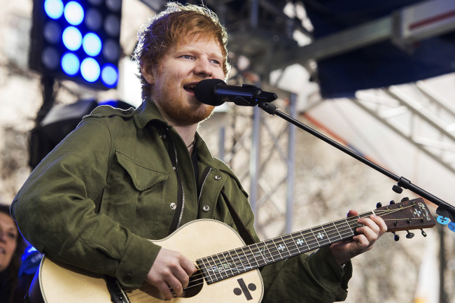 Ed Sheeran performs on NBC‘s “Today” show on March 8, in New York. (AP-Yonhap)