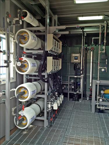 This undated file photo is GS E&C's hybrid SWRO-PRO system connected to a desalination plant to reduce the overall cost of making fresh water from sea water. (Yonhap)