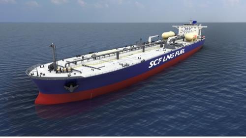 An image of the LNG-powered tanker to be built by Hyundai Heavy for Sovcomflot (Hyundai Heavy)