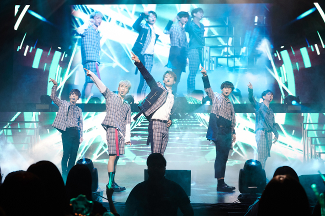 SHINee performs in Vancouver’s Orpheum Theater on Tuesday. (S.M. Entertainment)