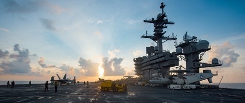 USS Carl Vinson, a nuclear-powered aircraft carrier, that is heading for waters off the Korean Peninsula amid signs of North Korea's possible provocations, including a fresh nuclear test. (US Navy)