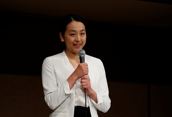 Japanese figure skater Mao Asada attends a news conference in Tokyo, Japan April 12, 2017. (Reuters)