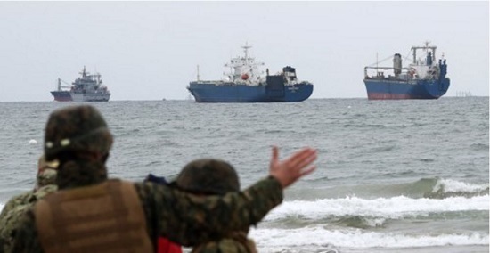 South Korean and US troops hold joint logistics drills in Pohang, North Gyeongsang Province, as part of their Foal Eagle exercise. (Yonhap)