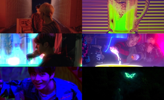 Images from the music video of BTS’ “Blood Sweat & Tears” (Big Hit Entertainment)