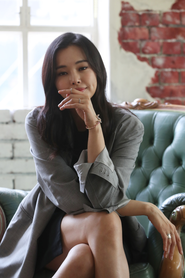 Actress Lee Ha-nee poses for a photo before an interview last Thursday in Palpan-dong, Seoul. (Yonhap)