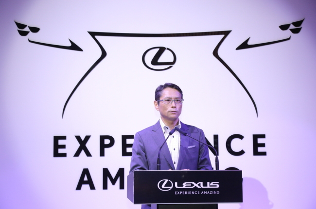 Lexus Korea CEO Akihisa Yoshida speaks at an event unveiling LC Coup at the Toyota experience center in Seoul, Tuesday. (Lexus Korea)