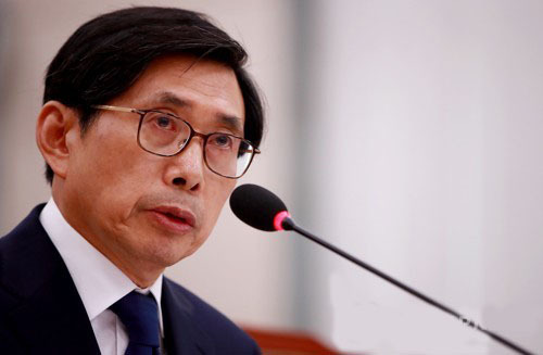 This photo, taken on July 13, 2017, shows Justice Minister nominee Park Sang-ki speaking during a parliamentary confirmation hearing at the National Assembly in Seoul. (Yonhap)