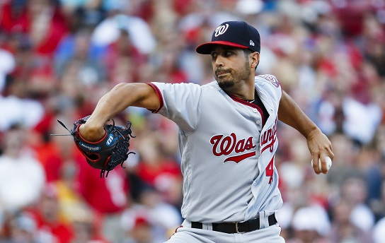 Washington Nationals starting pitcher Gio Gonzalez delivers a pitch on July 14, 2017. (Yonhap)