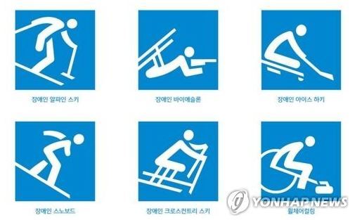 This undated file photo, provided by the organizing committee of the 2018 PyeongChang Winter Paralympics, shows sport pictograms for the competition. (Yonhap)