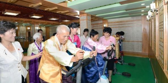 This undated file photo shows a gym at a nursing home in Pyongyang. (Yonhap)