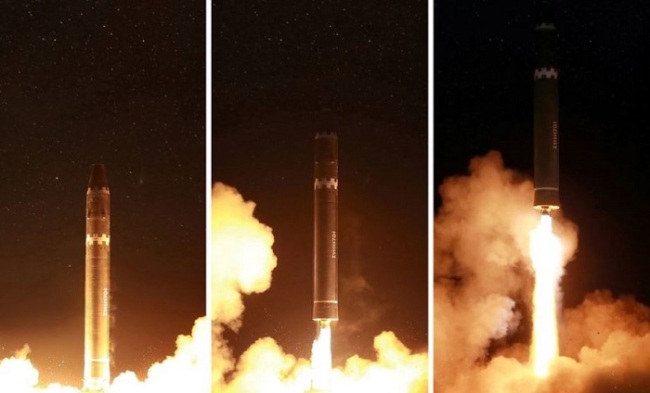 Hwasong-15 intercontinental ballistic missile (AP)