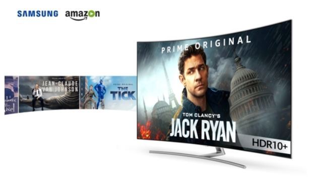 Shown in this picture, released by Samsung Electronics Co. on Dec. 12, 2017, are examples of titles to be provided through the video streaming platform of Amazon.com that use High Dynamic Range 10 Plus technology promoted by Samsung. (Yonhap)