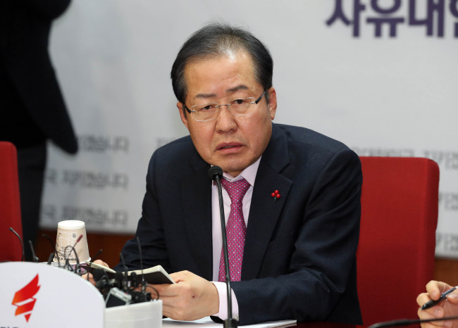 Leader of the main opposition Liberty Korea Party, Hong Joon-pyo (Yonhap)