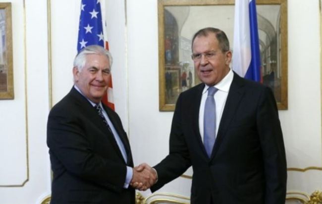 This TASS file photo shows U.S. Secretary of State Rex Tillerson (L) and Russian Foreign Minister Sergey Lavrov. (Yonhap)