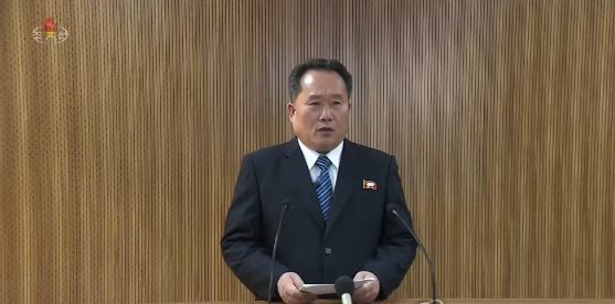 Ri Son-gwon, chairman of the Committee for the Peaceful Reunification of the Country, declaring through the Korean Central News Agency the reopening of the Panmunjom hotline on Jan. 3. (Yonhap)