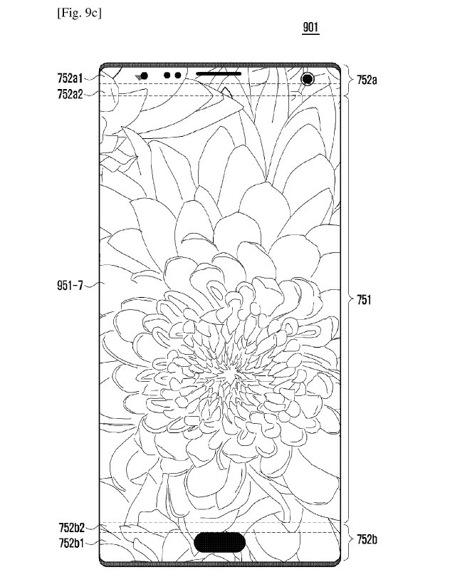 An illustration of a smartphone display in the patent filing by Samsung (WIPO)