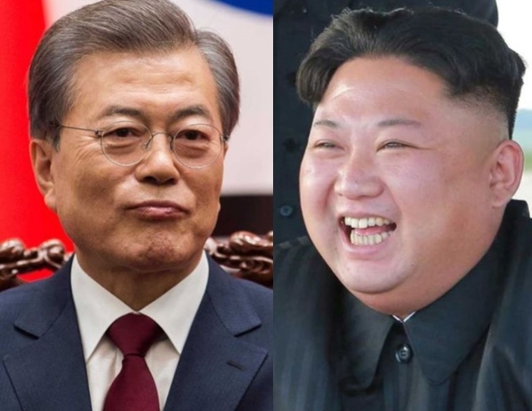 A composite file shows South Korean President Moon Jae-in (left) and North Korean leader Kim Jong-un. (Reuters-AP)