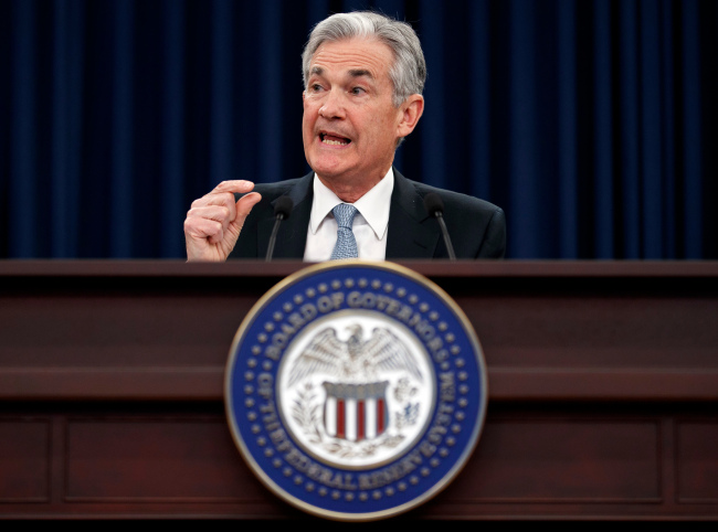 File image of Jerome Powell, the 16th and current Chairman of the Federal Reserve, dated March 21. (Yonhap)