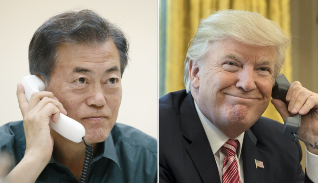 President Moon Jae-in and US President Donald Trump. Yonhap