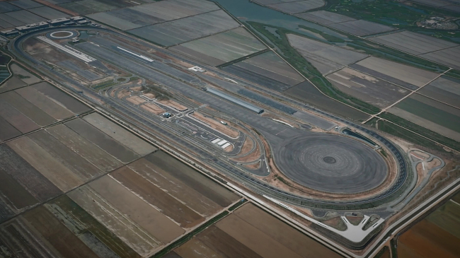 A bird’s eye view of Hyundai Mobis’ test bed in Seosan, which spans 1.1 million square meters and is equipped with 14 testing sites. (Hyundai Mobis)