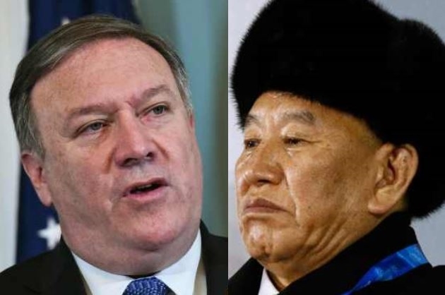 This combination of file pictures shows US Secretary of State Mike Pompeo (left) and Vice Chairman of North Korea`s ruling Workers` Party Central Committee Kim Yong-chol. (AFP, pool photo) (Yonhap)