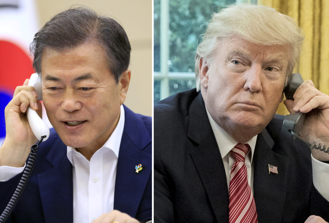 President Moon Jae-in and US President Donald Trump. Yonhap