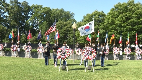 This photo shows the Korean War Veterans Memorial in Washington on June 25. (Yonhap)