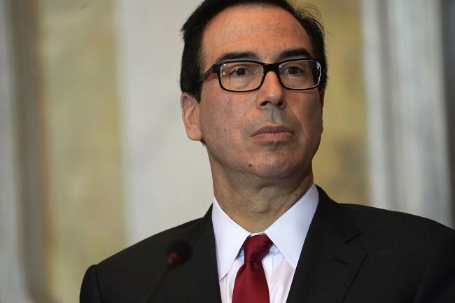 US Secretary of the Treasury Steven Mnuchin attends a Financial Stability Oversight Council meeting, Tuesday. (Yonhap-AFP)