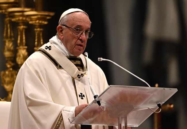 Pope Francis leads the Epiphany mass, on January 6, 2019 at the Vatican. (AFP-Yonhap)