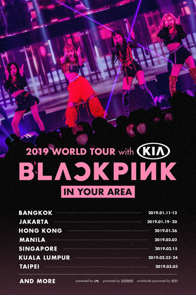2019 concert tour “Blackpink in Your Area” (YG Entertainment)