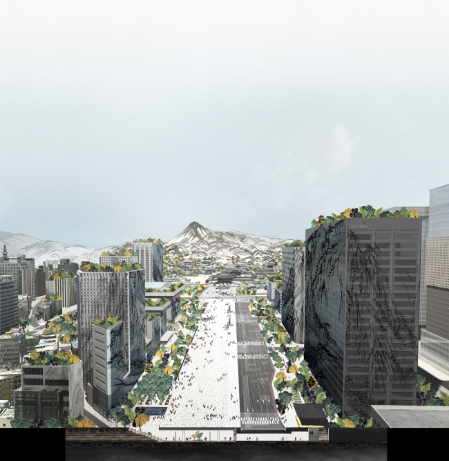 Blueprint of new Gwanghwamun Square to  be completed in 2021 (Seoul Metropolitan Government)