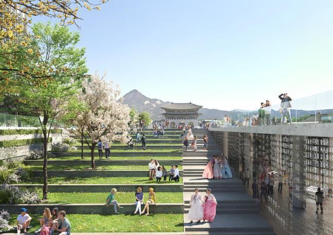 Blueprint of new Gwanghwamun Square to be completed in 2021 (Seoul Metropolitan Government)