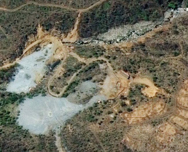 This satellite image provided by DigitalGlobe shows the nuclear test site in Punggye-ri, North Korea, on May 7. AP-Yonhap