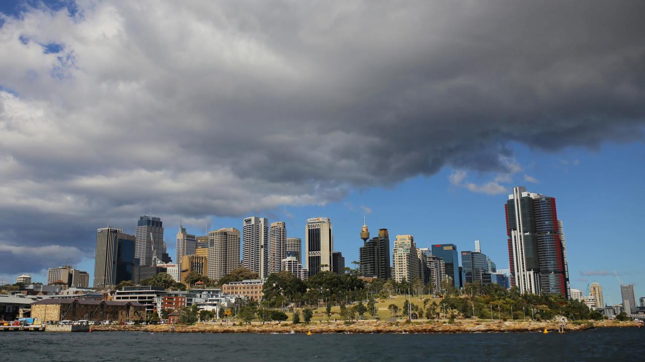 Commercial properties line the western side of Sydney`s central business district. (Reuters)