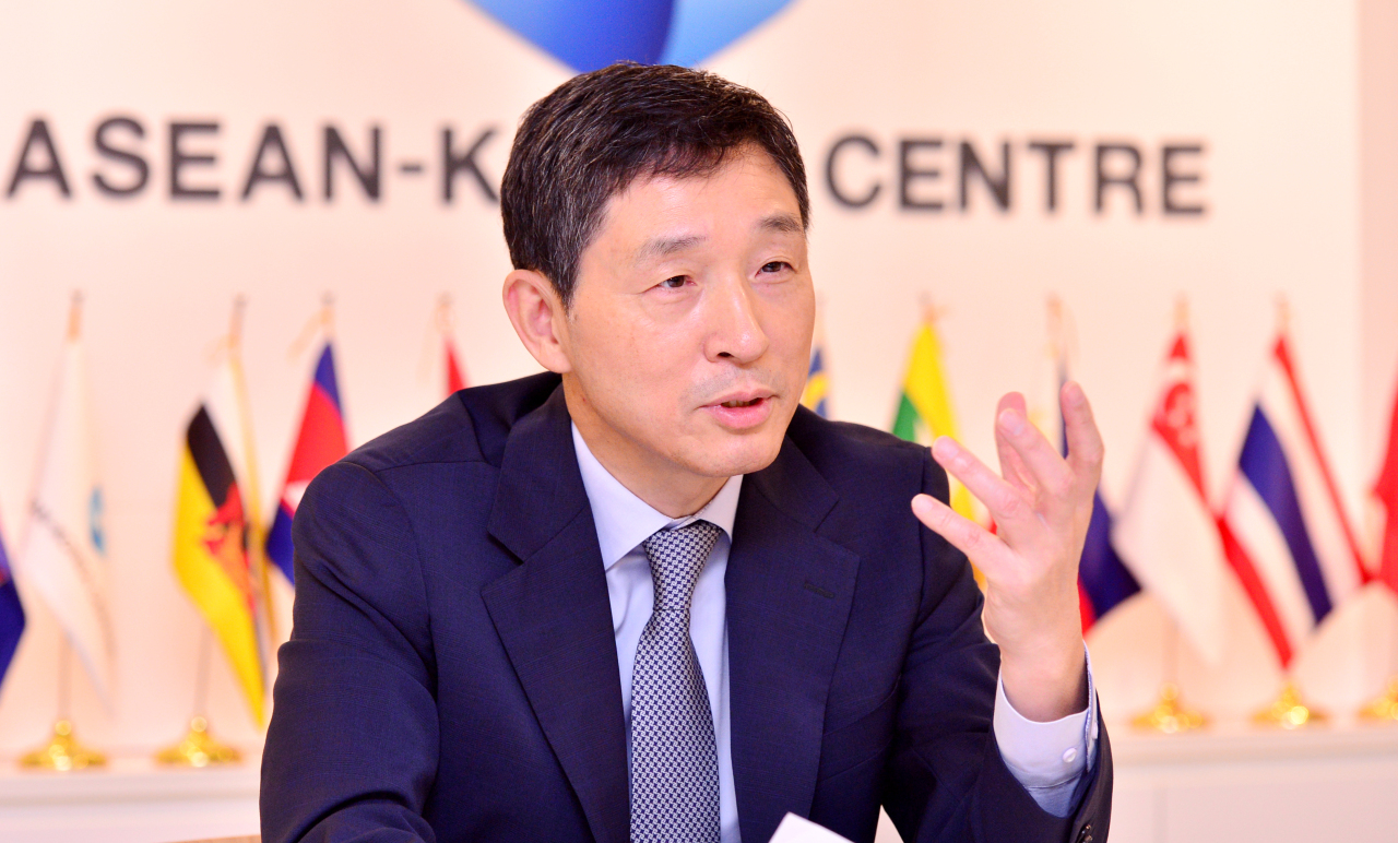 ASEAN-Korea Center Secretary-General Lee Hyuk speaks during an interview with The Korea Herald in Seoul on Oct. 1. (Park Hyun-koo/The Korea Herald)