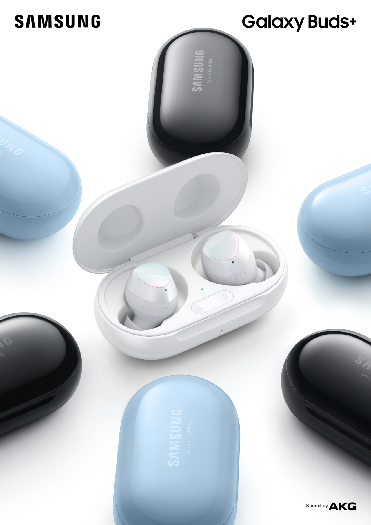 Galaxy Buds+ comes in black, white and blue colors (Samsung Electronics)