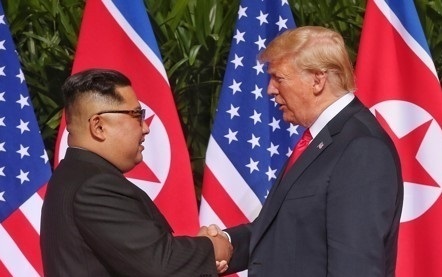 The first summit between the United States and North Korea in Singapore, 2018 (Yonhap)